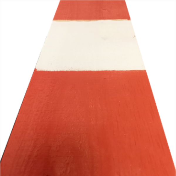 Tábua Régua Guarda Corpos Segurança 2500x150x25MM Vermelho e Branco Cofragem