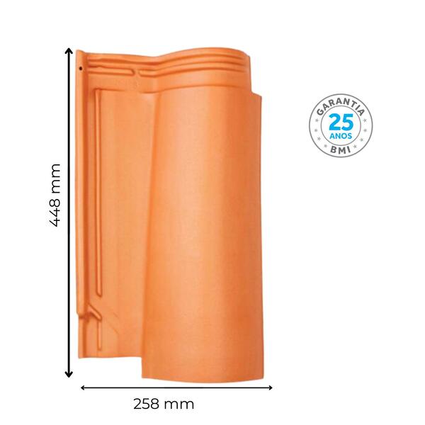 Telha Cerâmica PIEMONTESA Natural Telhado Inclinado Cobertura Tradicional 25 Anos de Garantia