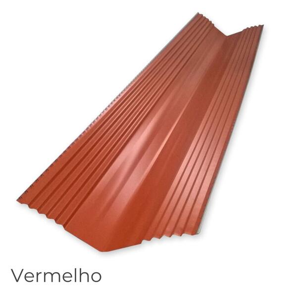 Caleira Metálica Porfilo Remate Sistema Tectum Pro Cobertura Inclinada Lusa Marselha - 1 Unid. Vermelho - 2,1 x 0,50 m