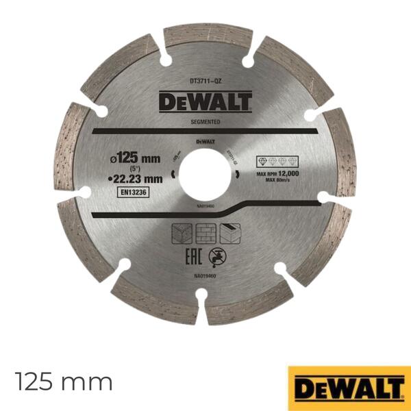 Disco de Diamante Corte Seco com Aro Segmentado Dewalt DT3711-QZ 125x22,2MM para Rebarbadora