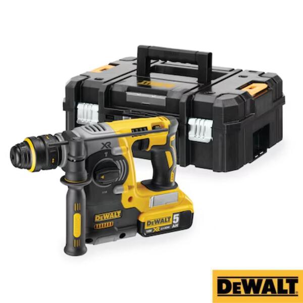 Martelo Eletropneumático Sem Escovas XR 18V 5Ah SDS-Plus Dewalt DCH273P2T-QW + Mala TSTAK - XR 18V Li-Ion 5Ah SDS Plus - Limitado ao stock existente