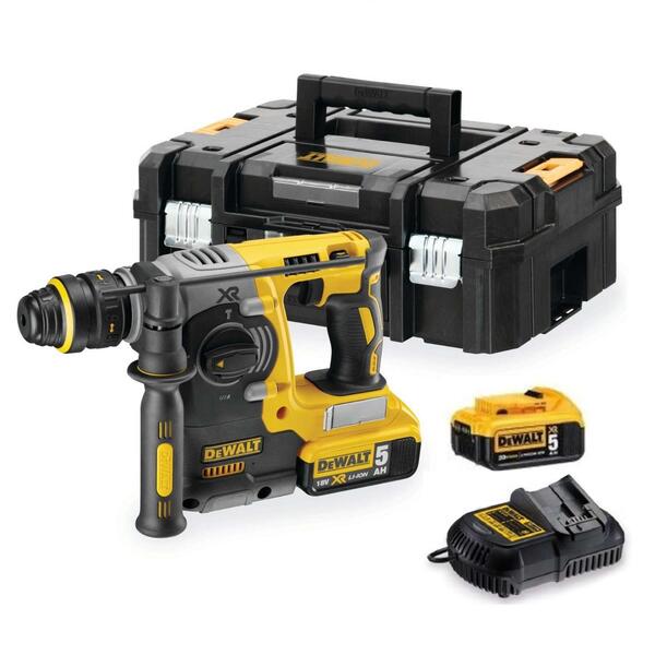 Martelo Eletropneumático S/Escovas XR 18V 5Ah 2,1J SDS-Plus Dewalt DCH273P2T-QW + Baterias + Mala