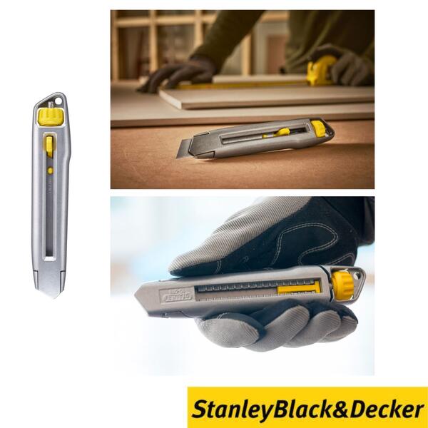 X-Acto Interlock 18MM 165MM Stanley 0-10-018 Botão Bloqueio - Stanley Black & Decker - 3253560100186