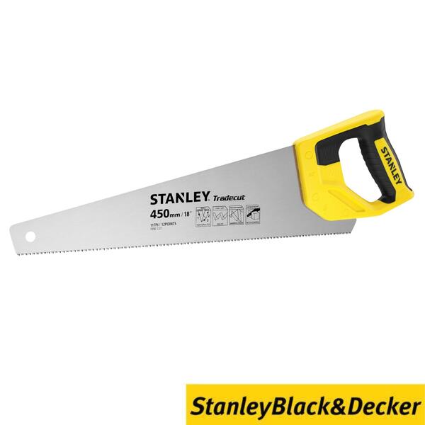 Serrote Tradecut 18/450MM 11 TPI Stanley STHT20355-1 Madeira Macia Tubos Plásticos PVCU/ABS Molduras