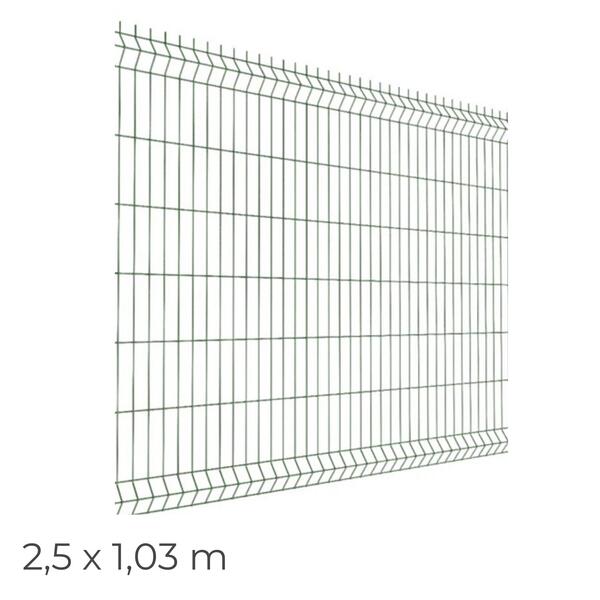 Painel Vedação Metálico Verde Ø4MM 2,5X1,03M RAL6005 - Ø4mm - 2,5(C) x 1,03(A)m