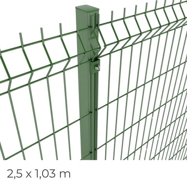 Painel Vedação Metálico Verde Ø4MM 2,5X1,03M RAL6005