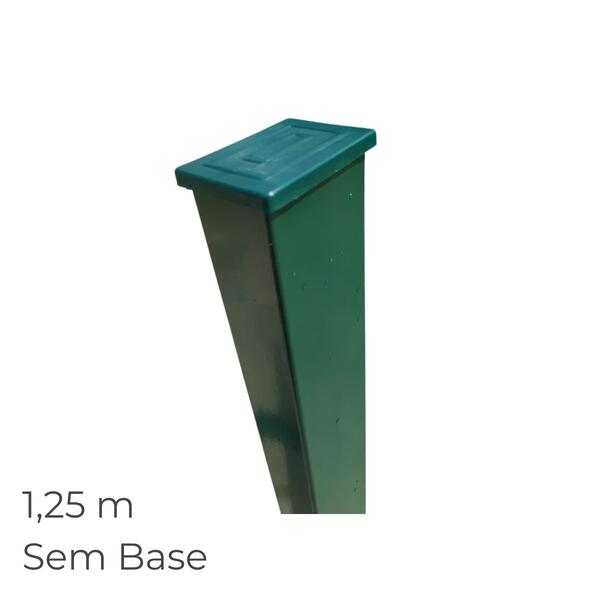Poste sem Base para Vedação Metálica Verde 1,25M 60X40MM RAL6005