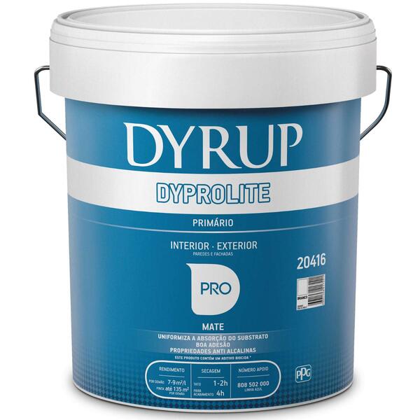 Primário Interior/Exterior Dyrup Dyprolite 15L Branco Mate Anti Alcalino Proteção Fachadas Alvenaria