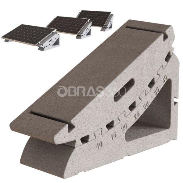 Bloco Solar de Betão Regulável 10° a 40° para Módulo Fotovoltaico Base Solar