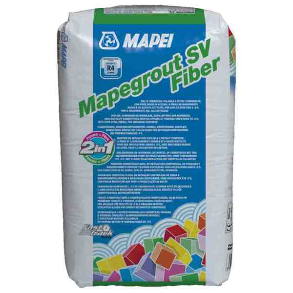 Argamassa Cimentícia Fluída de Retração Controlada Mapei Mapegrout SV Fiber - Cinzento - 25 kg