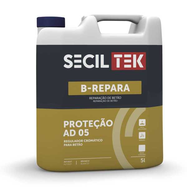 Regulador Cromático para Betão SecilTek B-Repara Proteção AD 05 - Branco - 5 litros