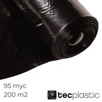 Manga Plástica 95 Myc 200M2 Preta TECplastic Proteção Pavimento Impermeabilização Barreira Vapor