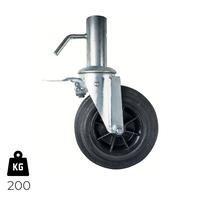 Roda / Rodízio com Travão para Andaime D. 200MM Peça de Andaime Tradicional Segurança Estabilidade