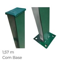 Poste com Base para Vedação Metálica Verde 1,57M 60X40MM RAL6005