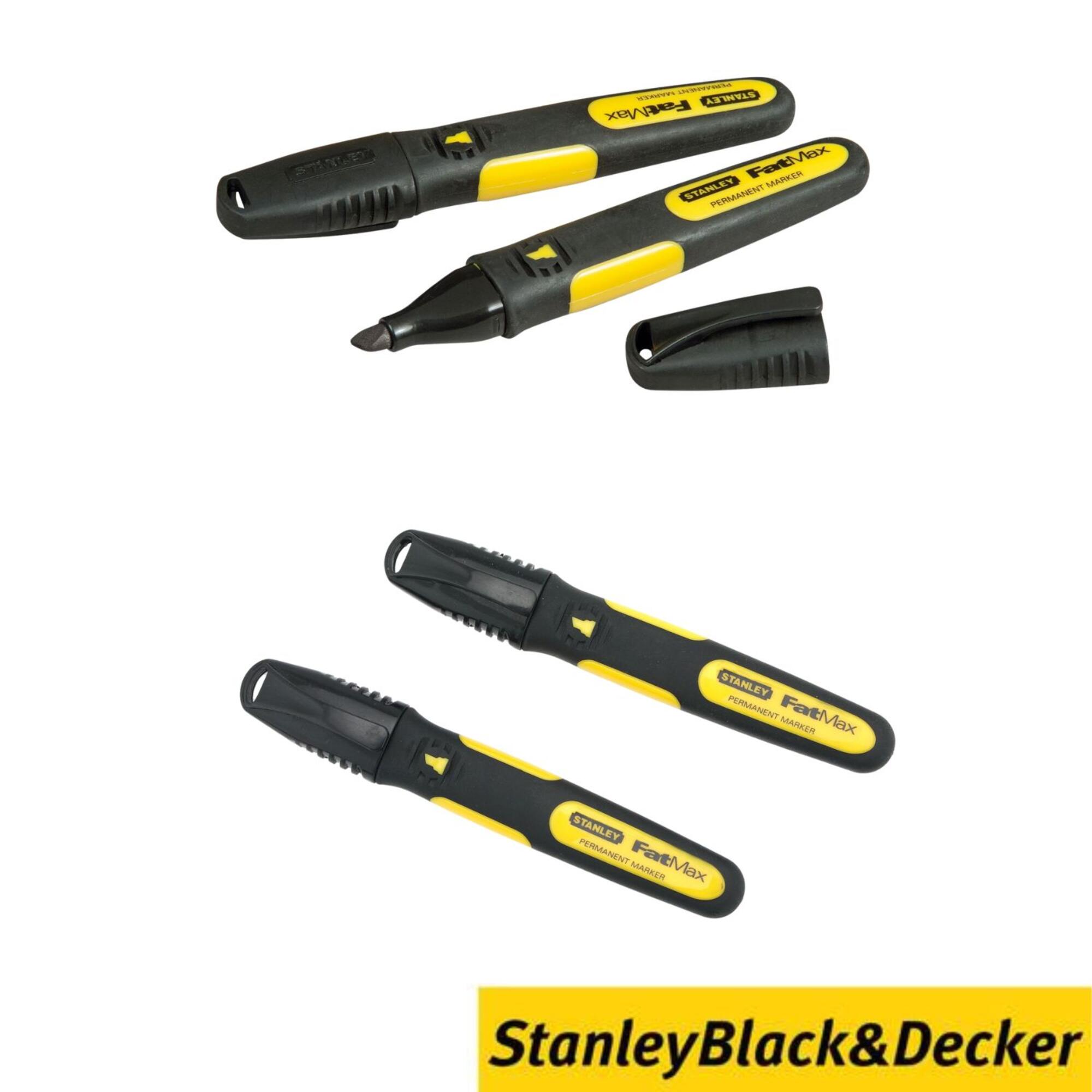 Marcador FATMAX Ponta Bisel Cor Preto (2 Unid.) Stanley 0-47-314