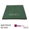 Pavimento Piso Borracha SBR - TecpavSAFE - Parque Infantil - 1M2- Segurança, Acústica - 43MM - 1 M2 - VERDE - 4 Placas 50CM X 50CM - Por Encomenda
