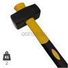 Marreta Quadrada 2KG c/ Cabo Fibra Ferramenta Mão Construção Demolições Impactos Intensos Jardinagem - Conjunto Marreta 2 Kg + Cabo Fibra 60 cm