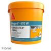 Pele Elástica Sikagard 570W + Fibras Impermeabilização Varandas Terraços Coberturas 20 Kg - Branco - 20KG