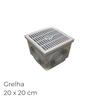 Caixa Cúbica Polipropileno com Grelha e Pega Lux Drenagem 20X20CM - Cinza - 20 x 20 cm