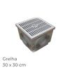 Caixa Cúbica Polipropileno com Grelha e Pega Lux Drenagem 30X30CM - Cinza - 30 x 30 cm