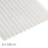 Placa Policarbonato Alveolar Tripla Parede 10mm 3x1,05M Terraço Pérgola Varanda Transparente Cristal - 9901800501173