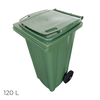 Caixote Lixo Polietileno com Rodas 120 Litros Verde Muito Resistente - 48(L) x 54(P) x 94,5(A)cm