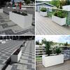 Floreira Betão + Fibras Retangular BRANCA Jardim Varanda Terraço Esplanada - 99(L )x 40(P) x 45(A)cm - Palete não incluída