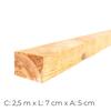 Barrote Madeira Cofragem 2,50x0,07x0,05M - C: 2,5 m | L: 7 cm | A: 5 cm