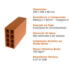 Tijolo Cerâmico Tradicional Preceram 4/7/9/11/15/22CM - Tijolo de 9 - 30 x 20 x 9 CM - 2 Paletes Não Incluídas