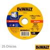 Discos de Corte Dewalt DT20594-QZ Inox 125x1mm (25 Discos) para Rebarbadora - Embalagem 25 discos - Ø 125 mm x 1 mm x 22.23 mm - Limitado ao stock