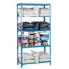 Estante 5 Prateleiras Click 150Kg/Prat. 900x400x1800mm Azul/Madeira Montagem Rápida Muito Resistente - 900(L) x 400(P) x 1800(A)mm / 150Kg/Prateleira