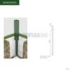 Poste sem Base para Vedação Metálica Verde 1,25M 60X40MM RAL6005 - 60(C) x 40(L) x 1,25(A)m
