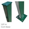 Poste com Base para Vedação Metálica Verde 1,07M 60X40MM RAL6005 - 60(C) x 40(L) x 1,07(A)m